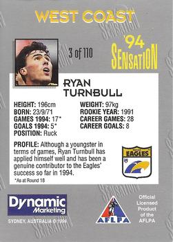 1994 AFL Sensation #3 Ryan Turnbull Back